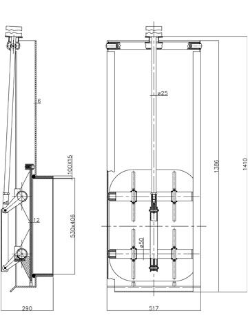 Búvónyílás guillotine nyitású 530x410 mm (G1-530x410)