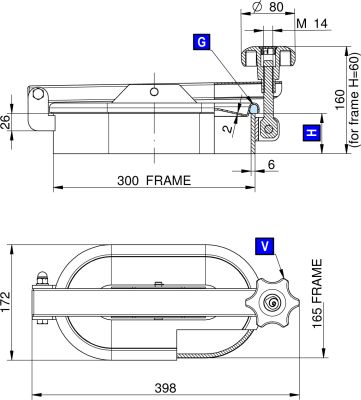Búvónyílás alsó négyszögletes 300x165 mm kifelenyíló (Z/175;Z/176;Z/175K;Z/176K; Z/175/B;Z/176/B;Z/175K/B;Z/176K/B)